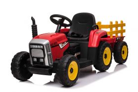12V Tracteur avec remorque Rouge – Tracteur Electrique Pour Enfants