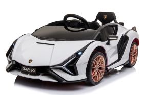 12V Lamborghini Sian sous licence Blanc